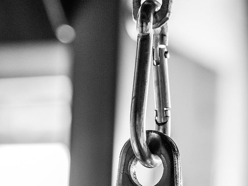 Detailed view of sports equipment and exercise space.